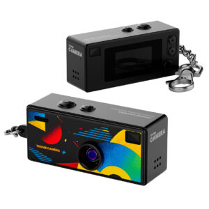 swiss+go Mini cámara compacta digital llavero Negra