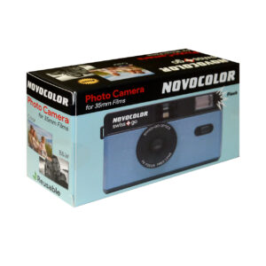 swiss+go - Fotocamera analogica riutilizzabile Novocolor 35mm con Flash + custodia e cinghia blu 16 SWI401602 4 1