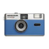 Cámara analógica 35mm Swiss+go Novocolor azul/plata reusable con flash, funda y correa