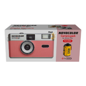 Alternative view of Swiss+go Novocolor Pink 35mm Analog Camera Pack with Flash | Cover  Strap | Kodak Film 36 Photos | AAA battery