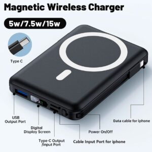 swiss+go Powerbank esterno 10200 mAh, MagSafe, Grigio 15 SWI502017 3