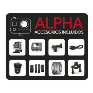 swiss+go Alpha Full HD 1080 Wi-Fi Preta Câmara de Vídeo de Aventura + Acessórios 29 swi400033 4