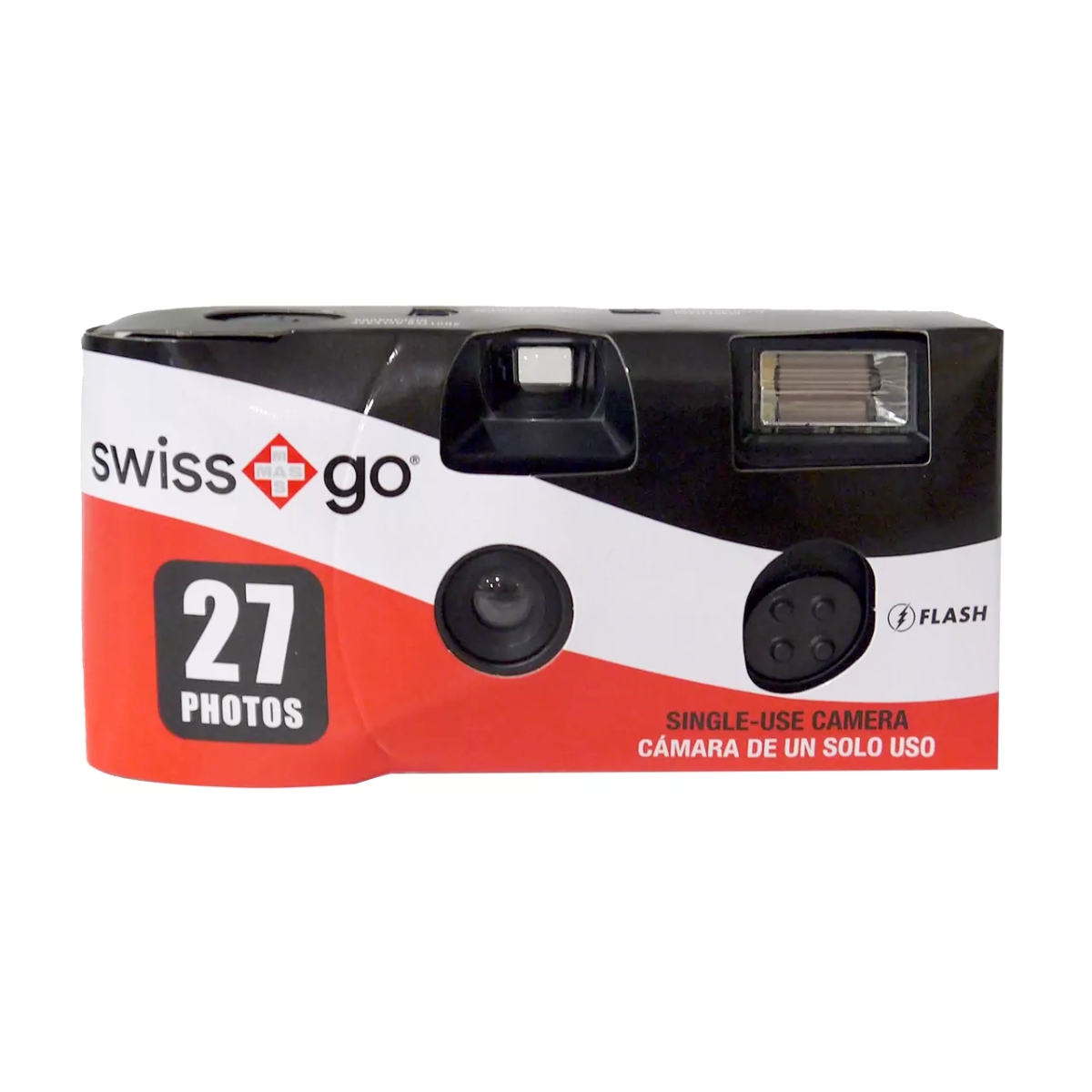 swiss+go Disposable Camera 400-27 with Flash | 27 Photos | ISO 400 | Interior and Exterior